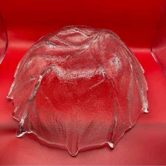 Vintage Blenko Clear Glass Cabbage Leaf Bowl l - Picture 9 of 11